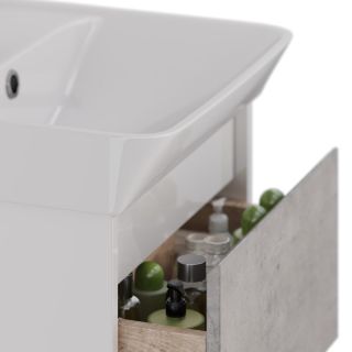 Тумба под раковину Lemark Combi LM03C50T-Beton 50 см белый глянец